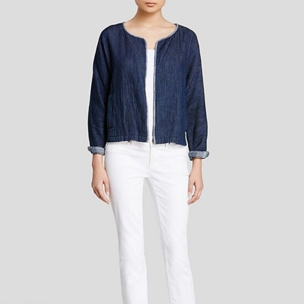 Eileen Fisher Organic Cotton Indigo Doubleweave Jacket